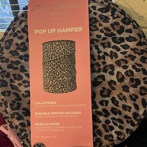 💋Juicy Couture leopard cheetah print pop up laundry hamper NWT